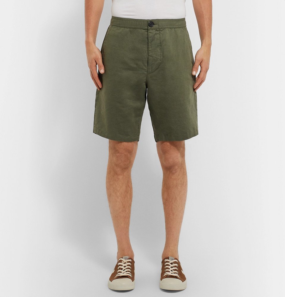 Oliver Spencer - Linton Linen and Cotton-Blend Shorts - Green