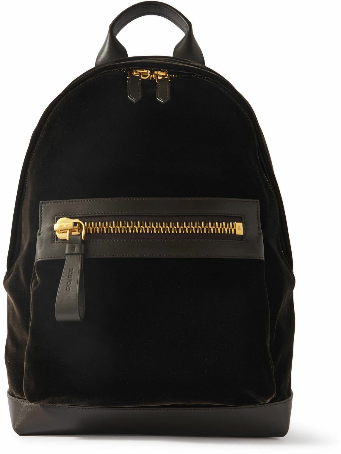 Tom Ford Buckley Leather Trimmed Velvet Backpack Tom Ford