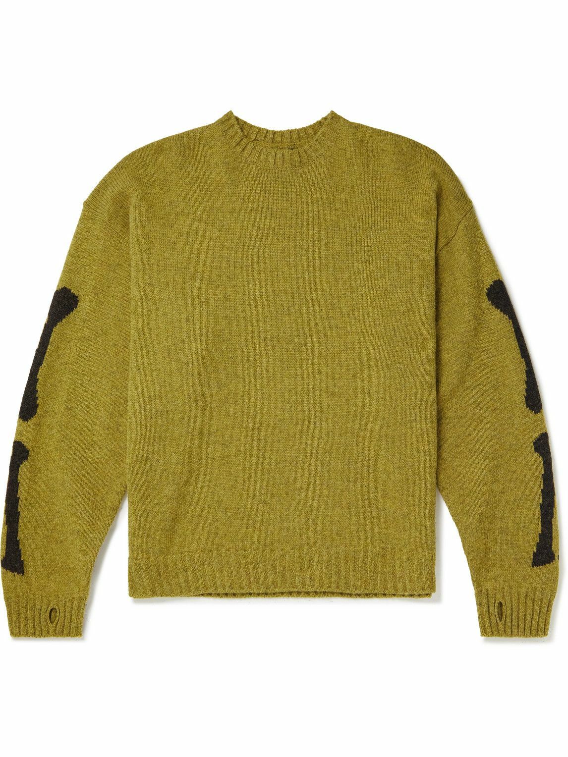 KAPITAL Intarsia Wool Sweater Green KAPITAL