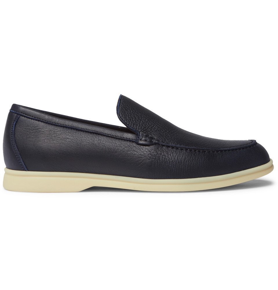 Loro Piana - Summer Walk Full-Grain Leather Loafers - Men - Navy Loro Piana