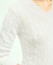 Brooks Brothers Women's Italian Linen Cable Knit Sweater | White