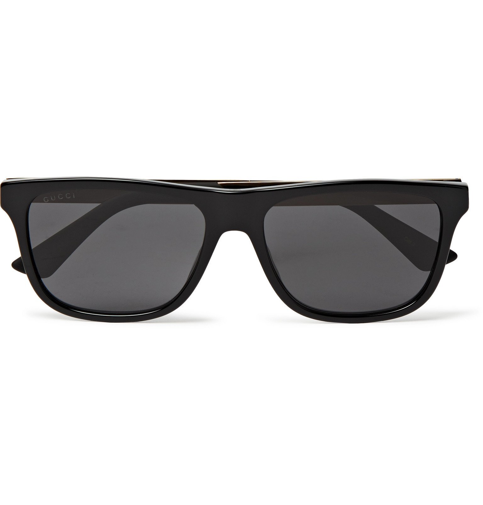 Gucci - Square-Frame Acetate and Gold-Tone Sunglasses - Black Gucci