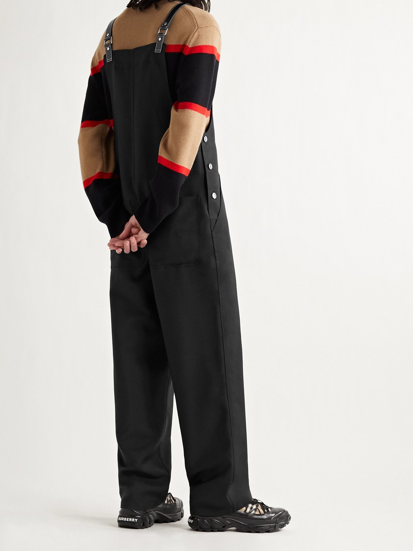BURBERRY - Leather-Trimmed Mohair and Virgin Wool-Blend Overalls - Black -  IT 46 Burberry
