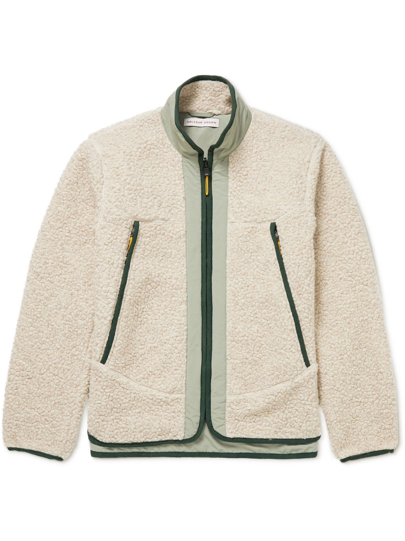 Orlebar Brown - Baird Canvas and Shell-Trimmed Fleece Jacket - White ...