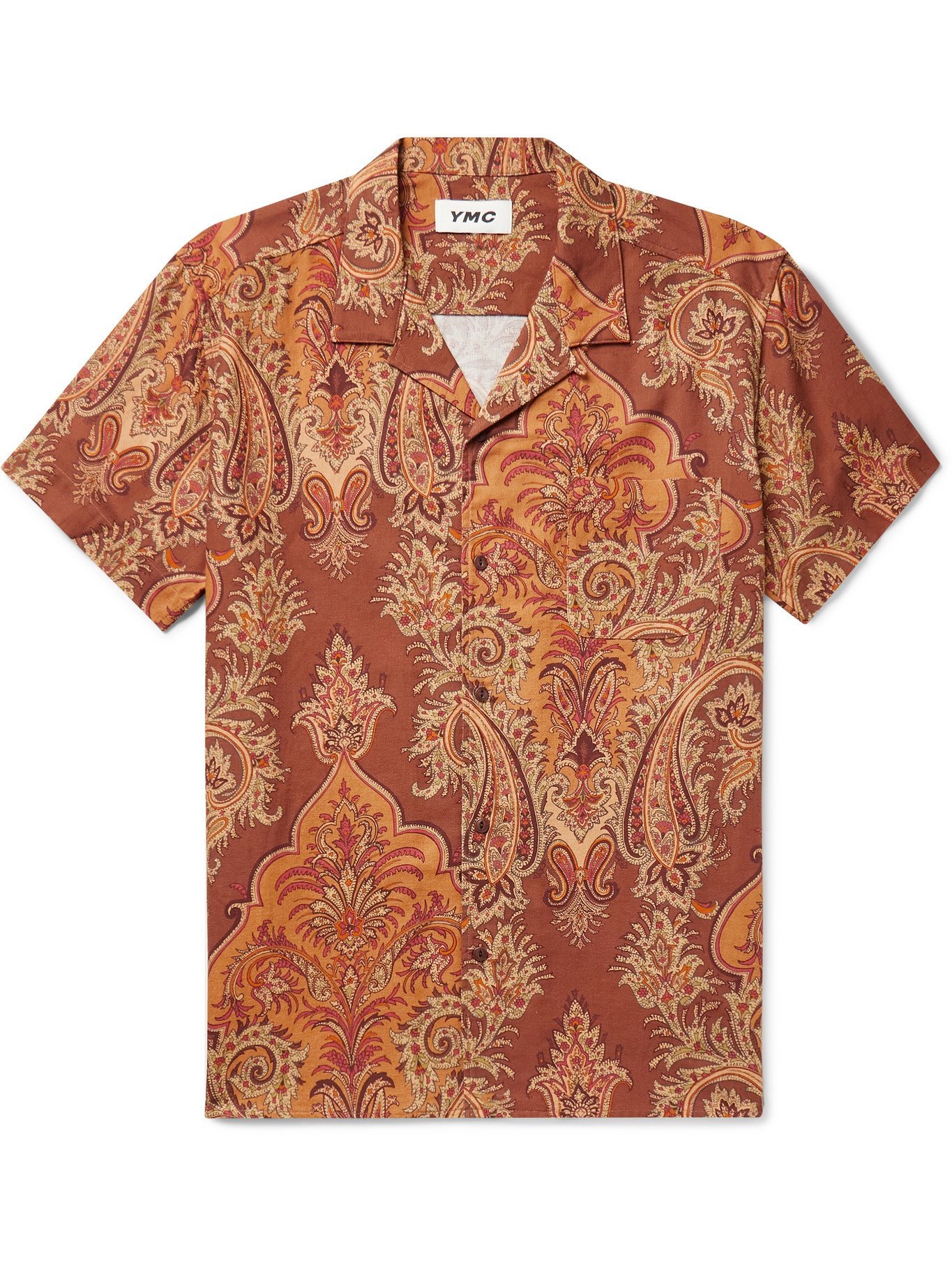 YMC - Malick Camp-Collar Paisley-Print 