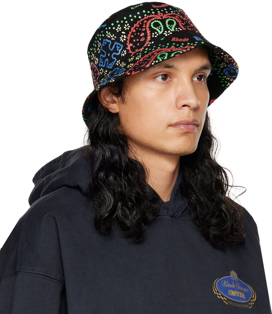 Rhude Black Bandana Bucket Hat Rhude