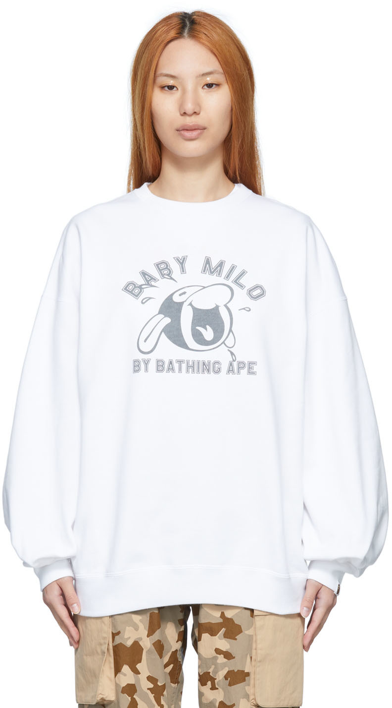 BAPE White Baby Milo Puff Sleeve 