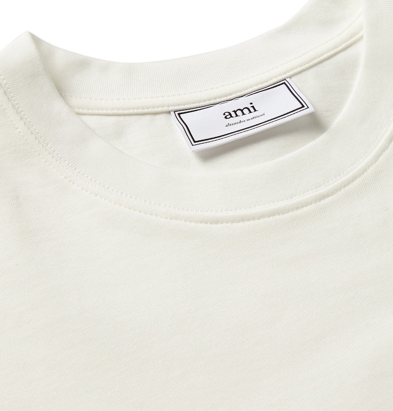 AMI - Logo-Appliquéd Cotton-Jersey T-Shirt - White AMI
