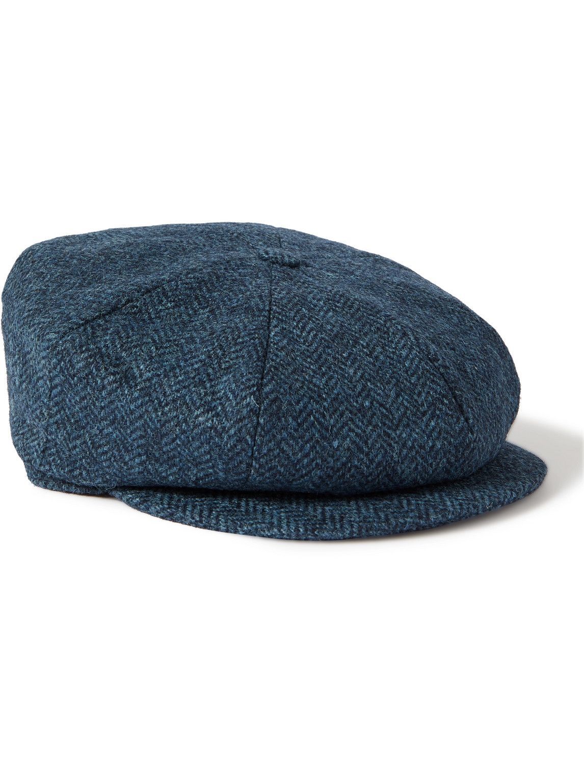 Lock & Co Hatters - Herringbone Virgin Wool-Tweed Flat Cap - Blue Lock ...