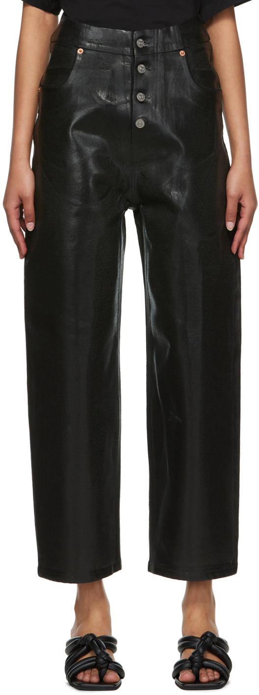MM6 Maison Margiela Black Waxed Jeans MM6 Maison Margiela
