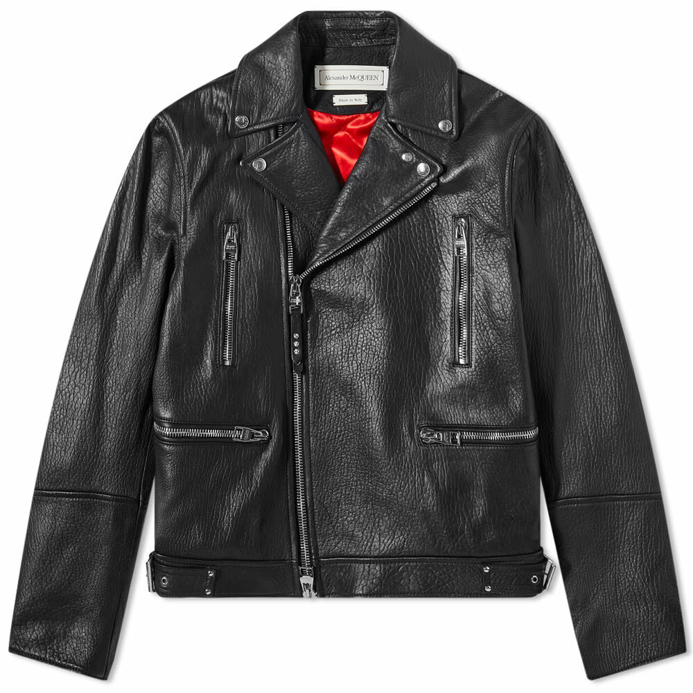 Photo: Alexander McQueen Men's Leather Biker Jacket in Black