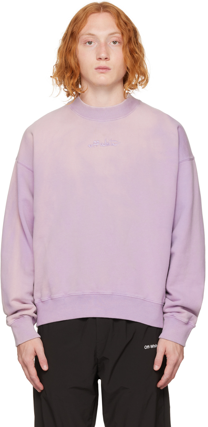 Off-White Purple Laundry Script Skate Sweatshirt Off-White