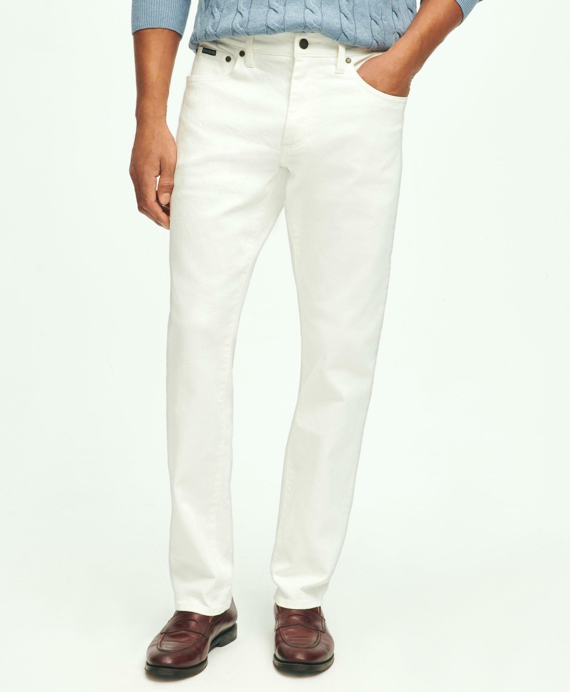 Photo: Brooks Brothers Men's Straight Fit Denim Jeans | White