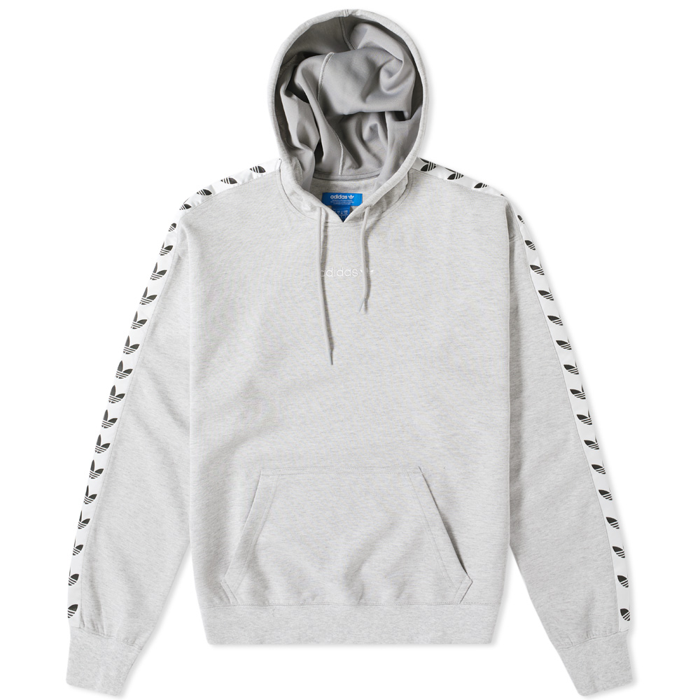 adidas tape hoodie grey
