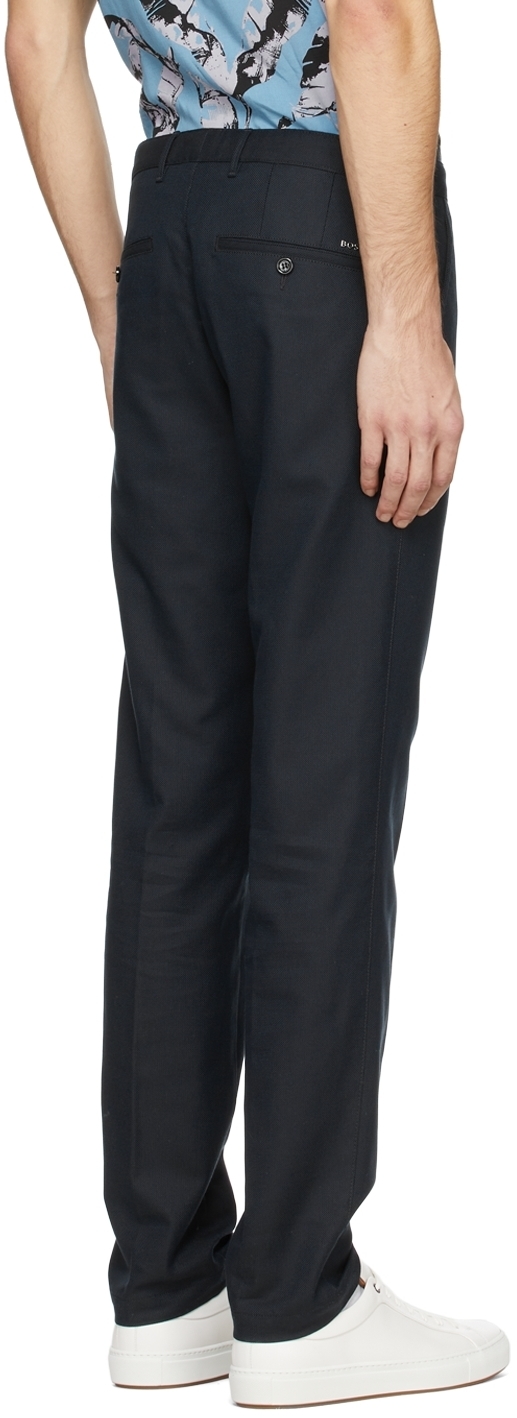 Boss Navy Lyocell Trousers BOSS