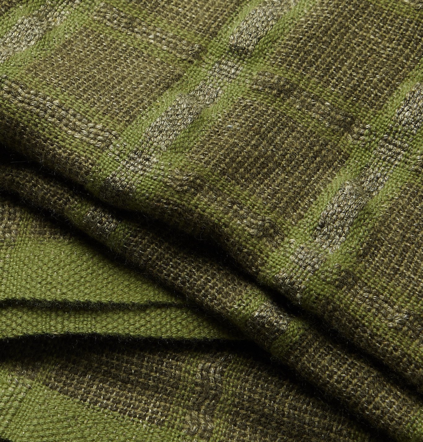 Loro Piana - Checked Linen and Cashmere-Blend Tweed Scarf - Green Loro ...