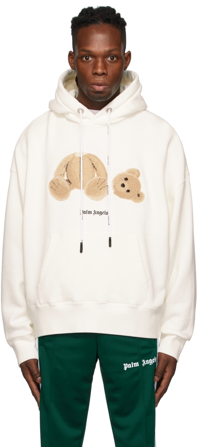 off white teddy bear hoodie