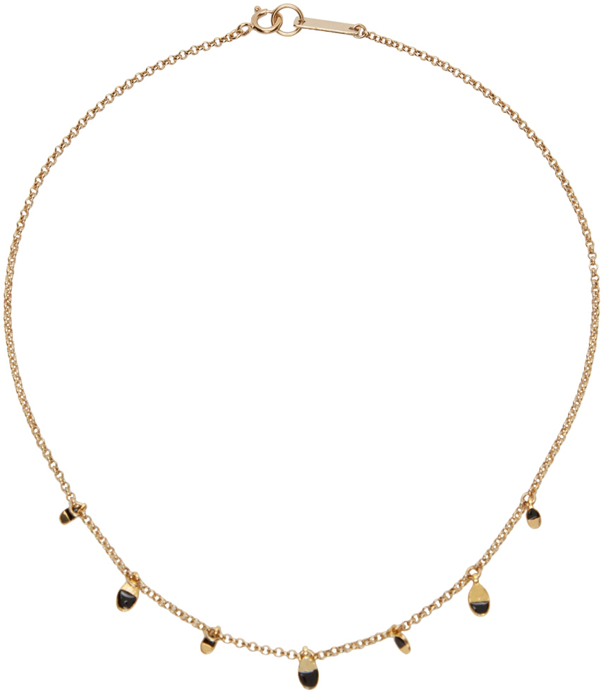 Isabel Marant Gold & Black Casablanca Beaded Choker Necklace Isabel Marant