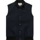 Oliver Spencer - Moorland Waffle-Knit Wool and Cotton-Blend Gilet - Blue