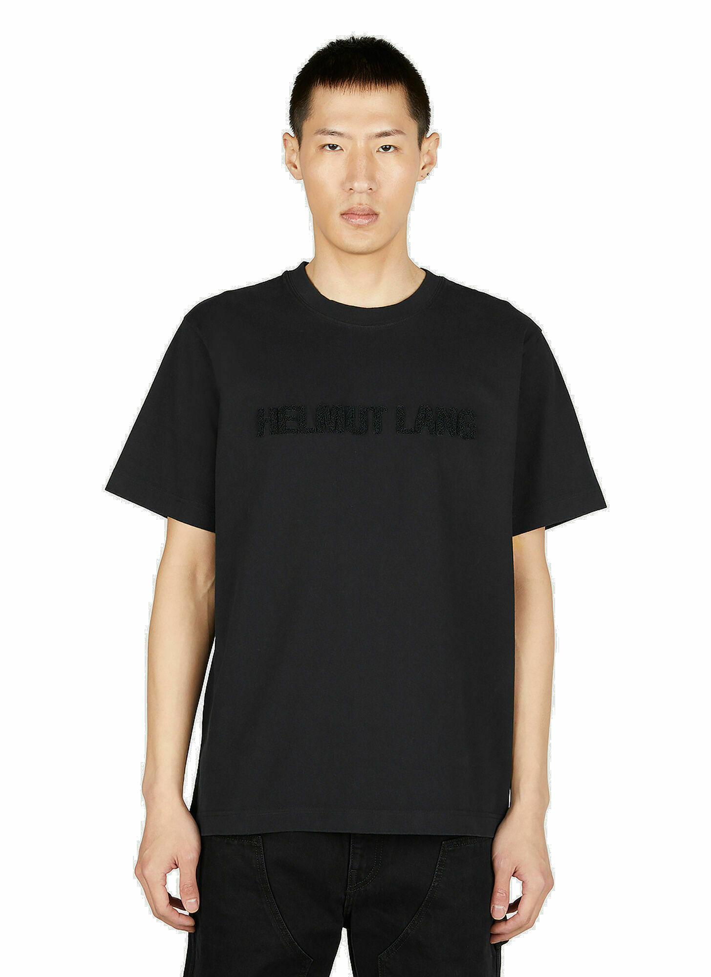 Photo: Helmut Lang - Flocked Logo T-Shirt in Black