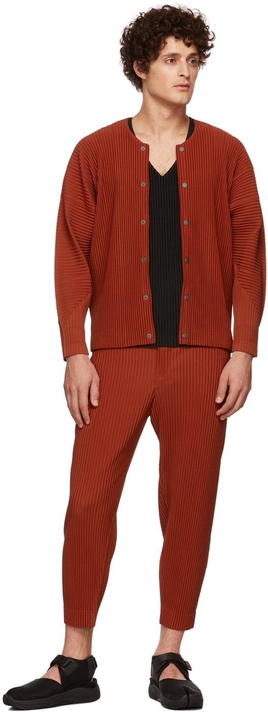 Homme Plissé Issey Miyake Red Monthly Color December Cardigan