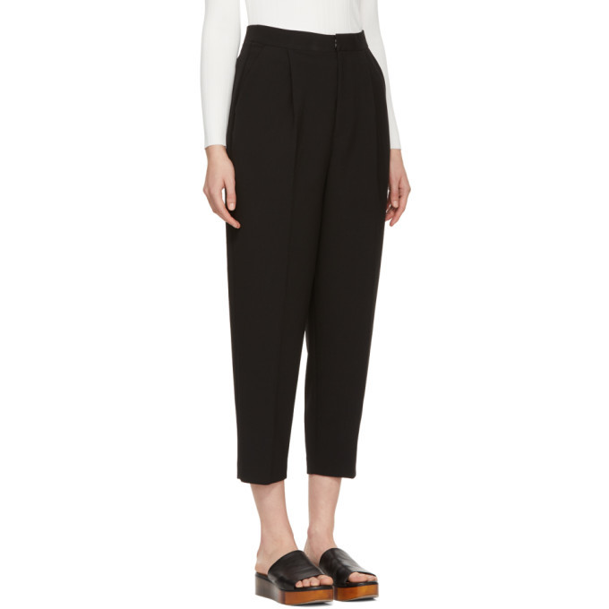 Enfold Black Tuck Cropped Trousers Enfold