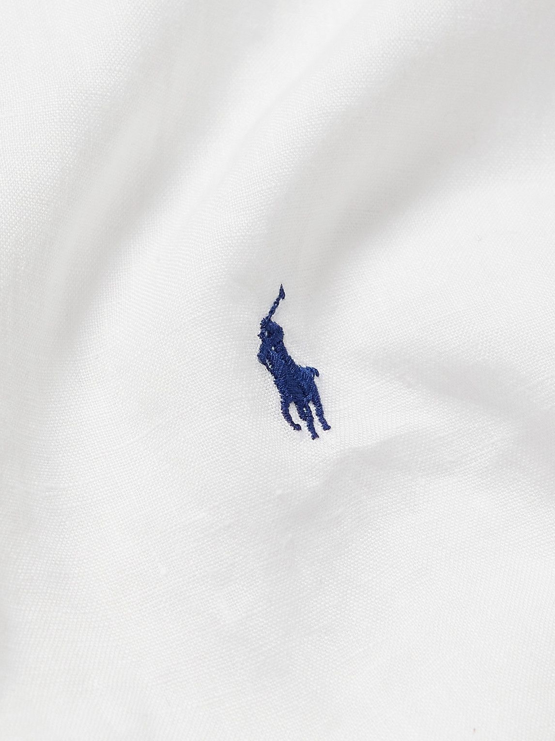 Polo Ralph Lauren - Button-Down Collar Logo-Embroidered Linen Shirt - White