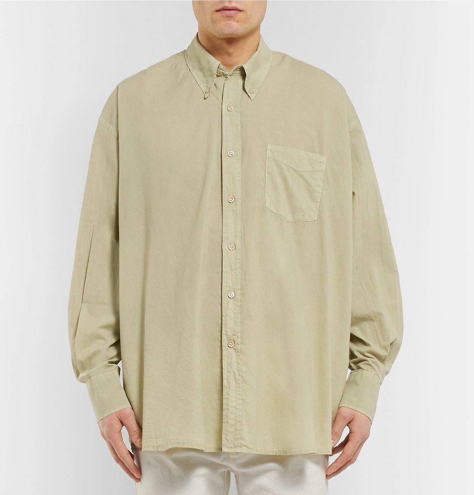 Our Legacy - Borrowed Oversized Button-Down Collar Garment-Dyed Cotton ...