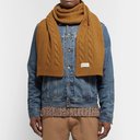 Oliver Spencer - Arbury Cable-Knit Wool Scarf - Brown