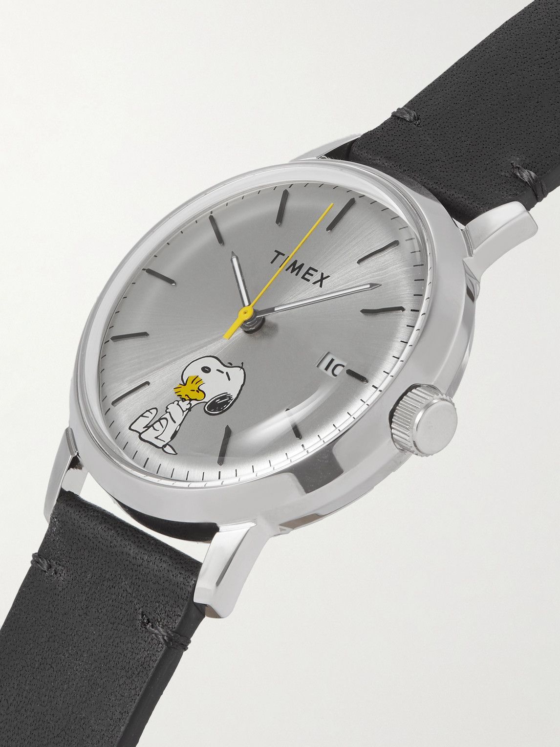 Timex - Peanuts Marlin 40mm Stainless Steel and Leather Watch Timex