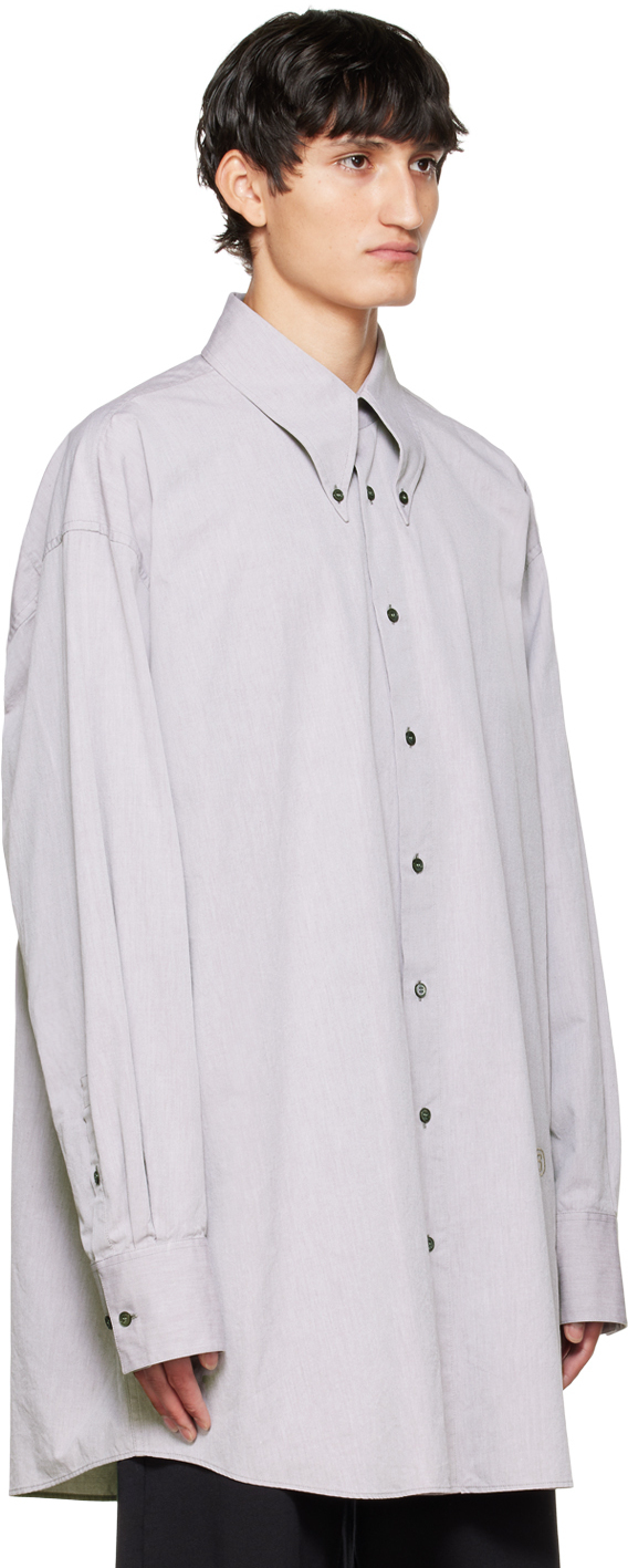 MM6 Maison Margiela Gray Embroidered Shirt MM6 Maison Margiela