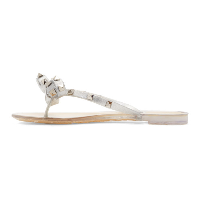 valentino jelly sandals silver