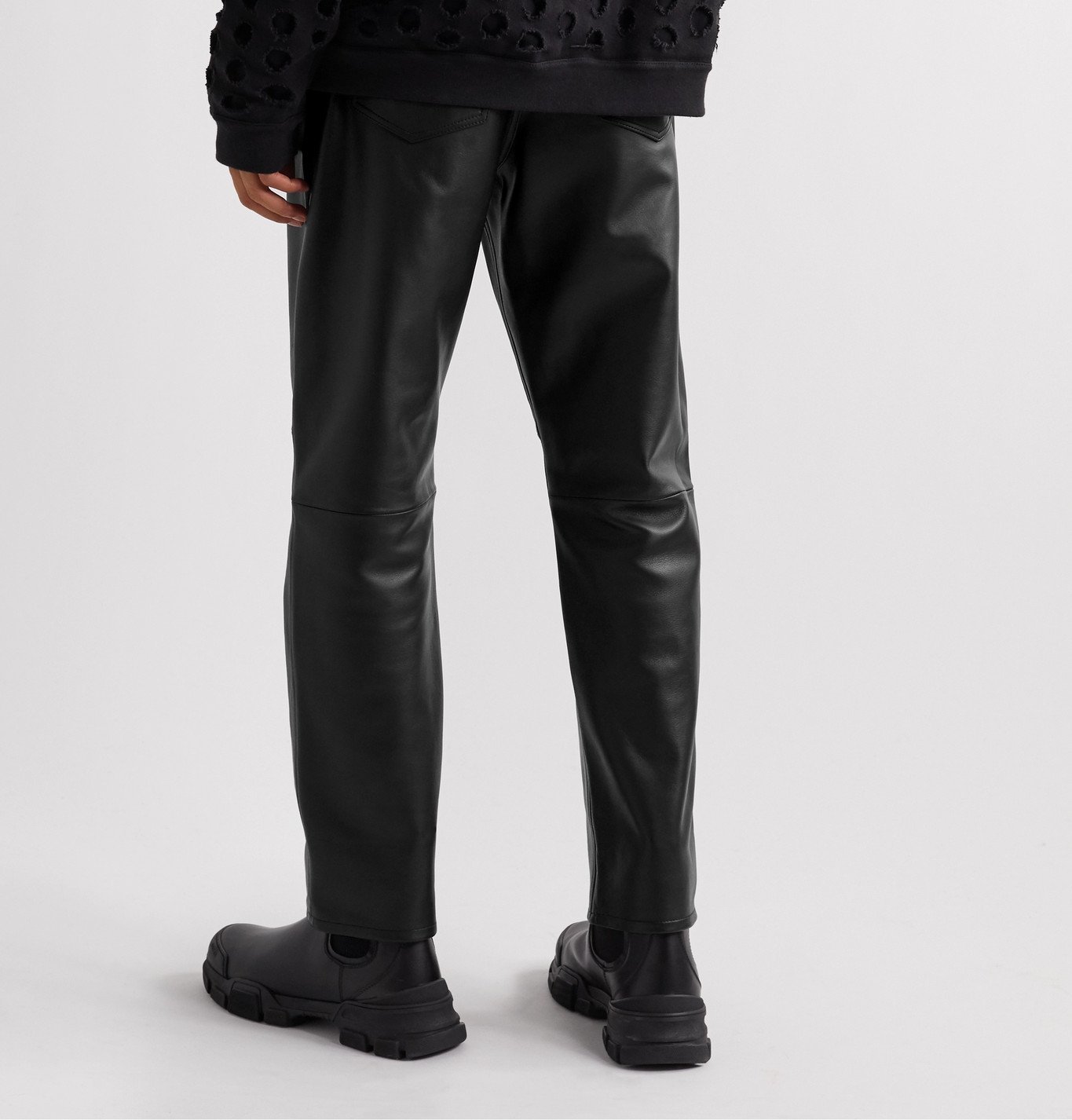 acne leather pants men