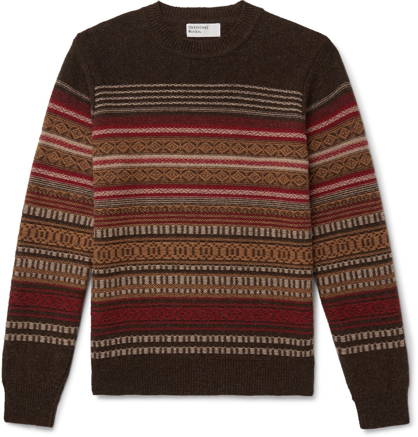 Universal Works - Fair Isle Wool-Blend Sweater - Brown Universal Works