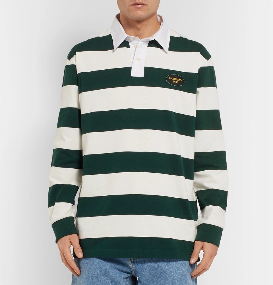 Carhartt WIP - Roslyn Twill-Trimmed Striped Cotton Rugby Shirt 
