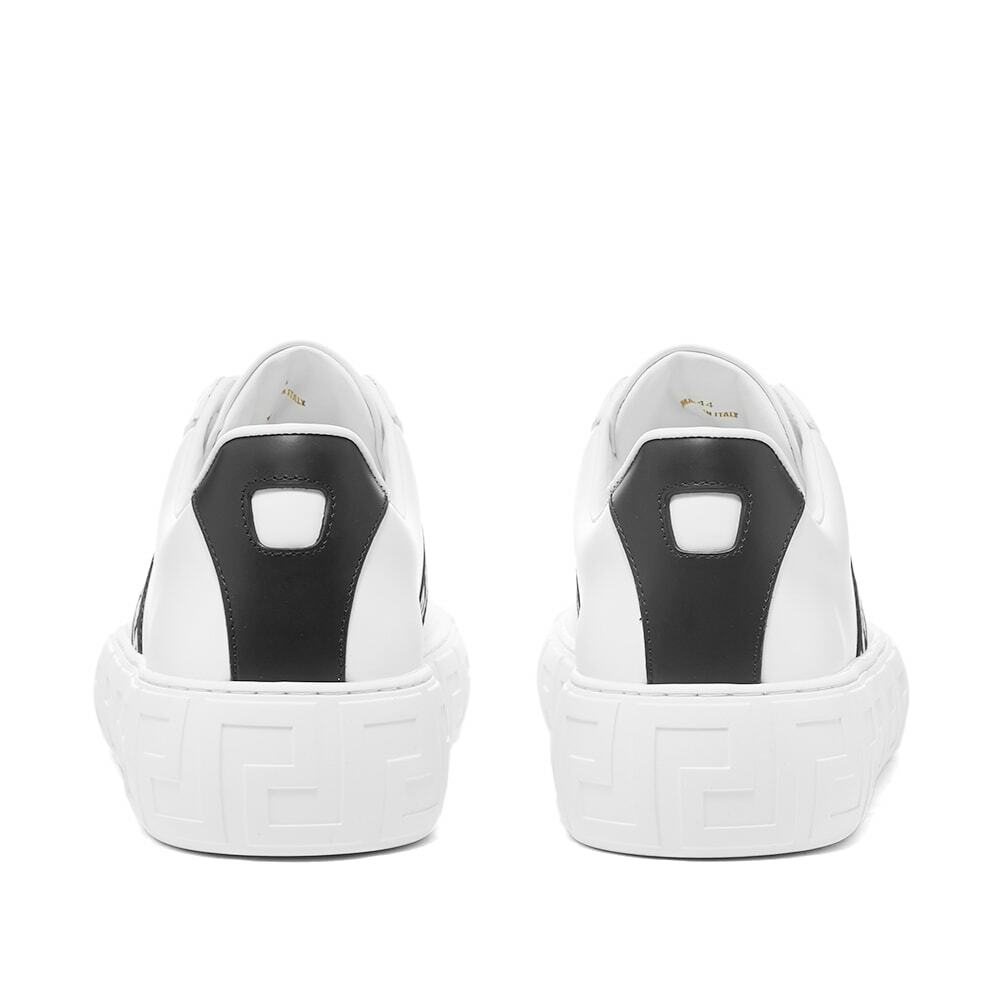 Versace Men's Greek Band Tennis Sneakers in White/Black Versace