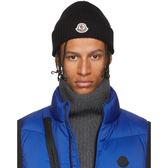 Moncler Black Knit Beanie Moncler