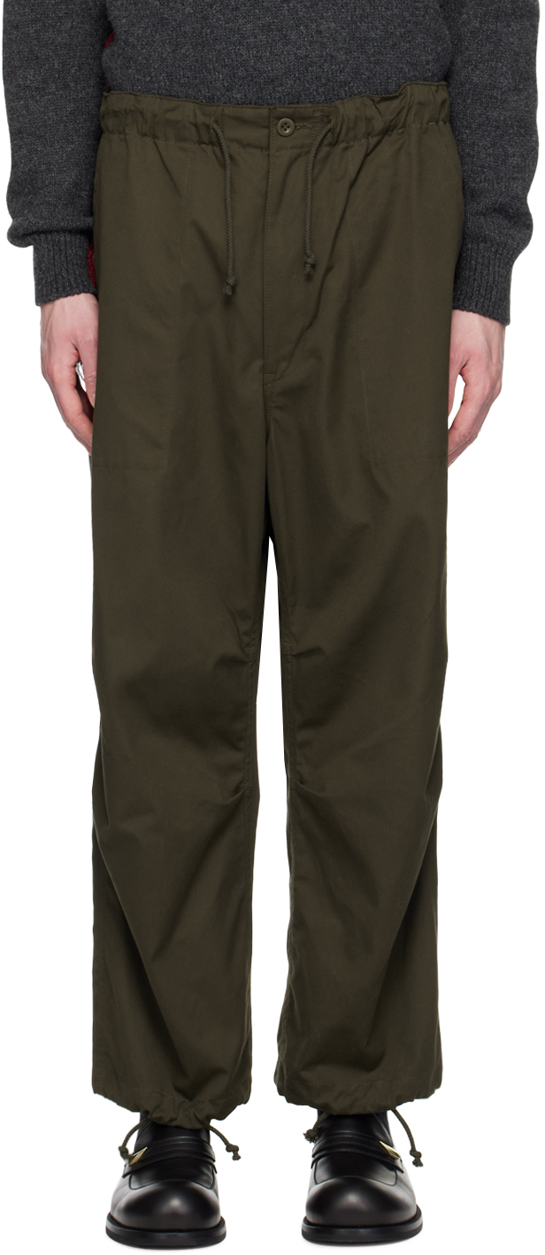 Comme Des Garçons Drawstring Pants - Blue Cotton Relaxed