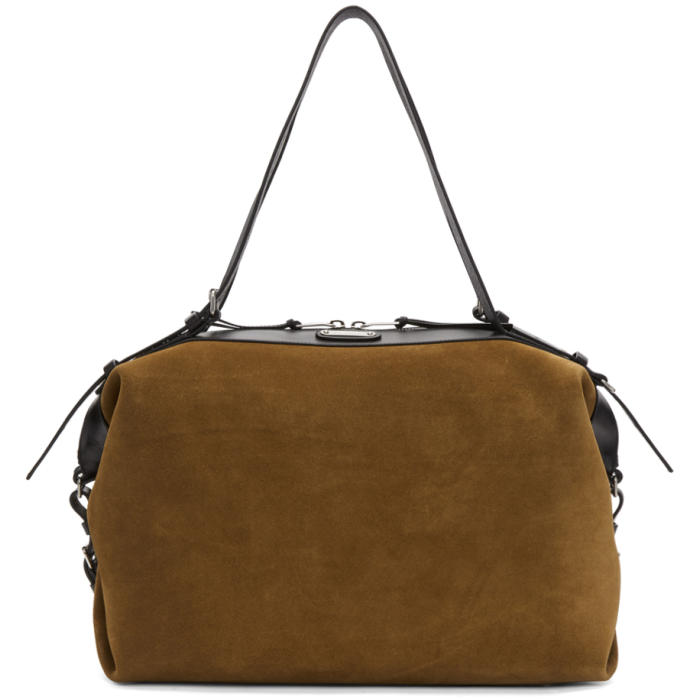 suede duffle bag