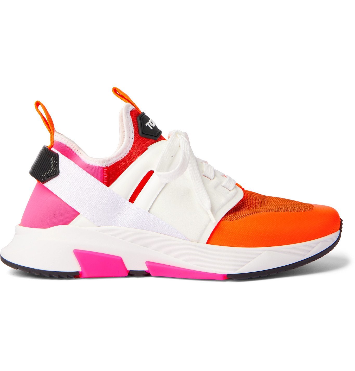 TOM FORD - Jago Neoprene, Suede and Leather Sneakers - Orange TOM FORD