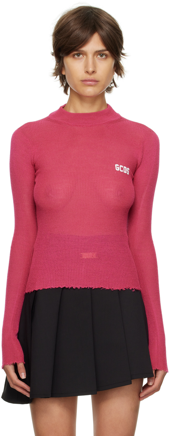 GCDS Pink 'GCDS' Turtleneck GCDS