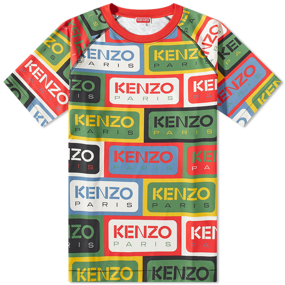 Kenzo Paris Men's Label Slim T-Shirt in Multicolor Kenzo