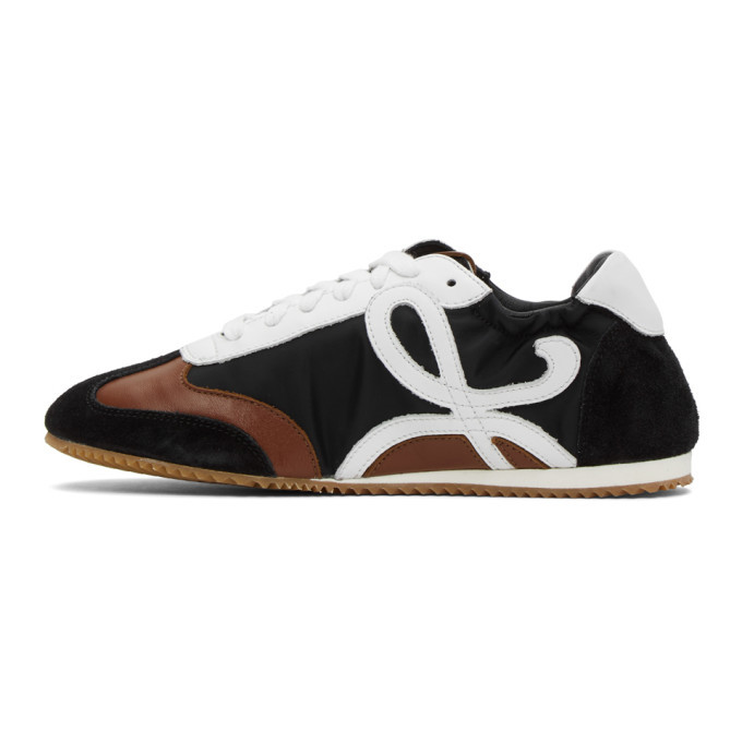 loewe black & brown ballet runner sneakers