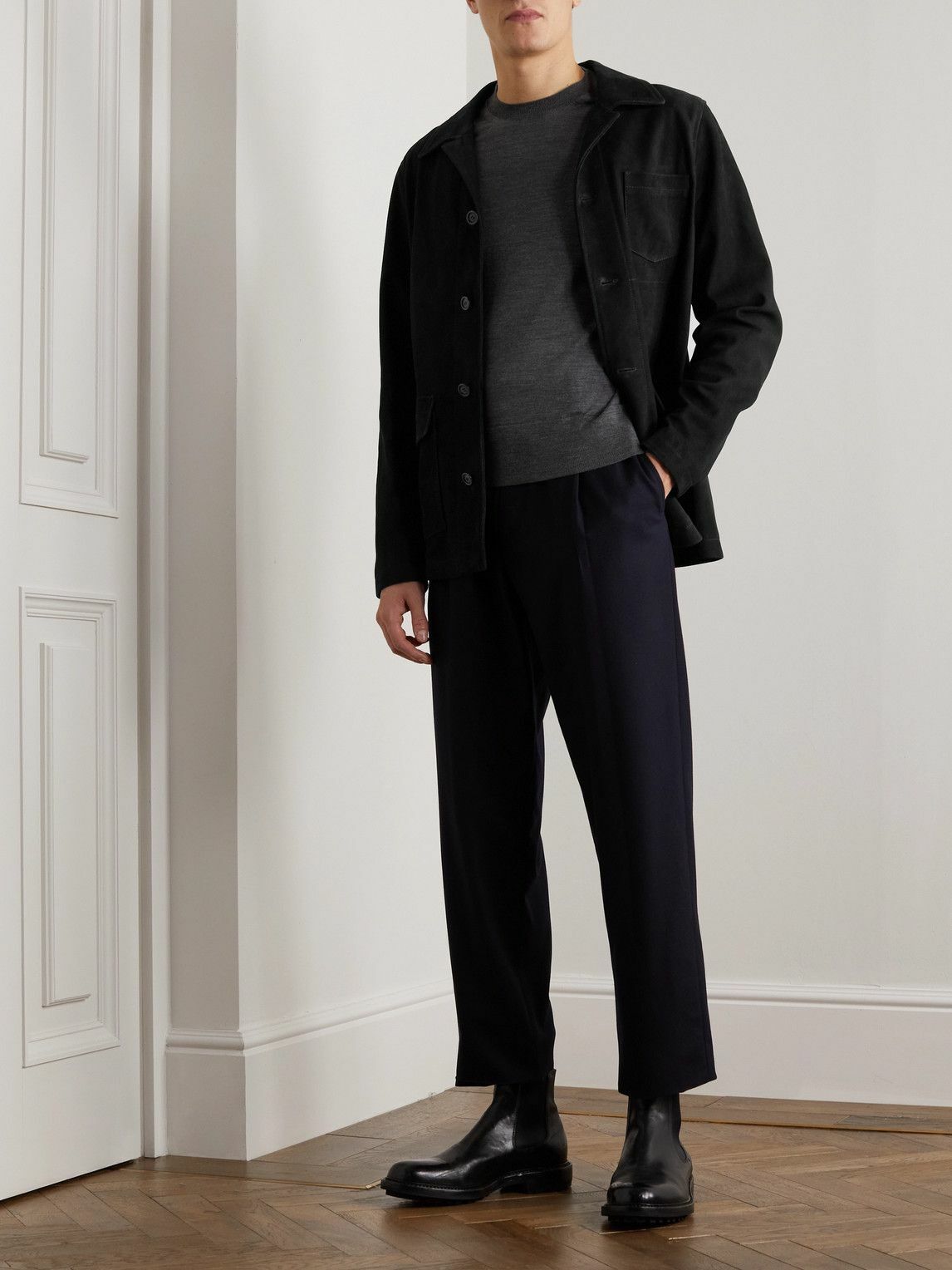 Kingsman Suede Chore Jacket Blue Kingsman