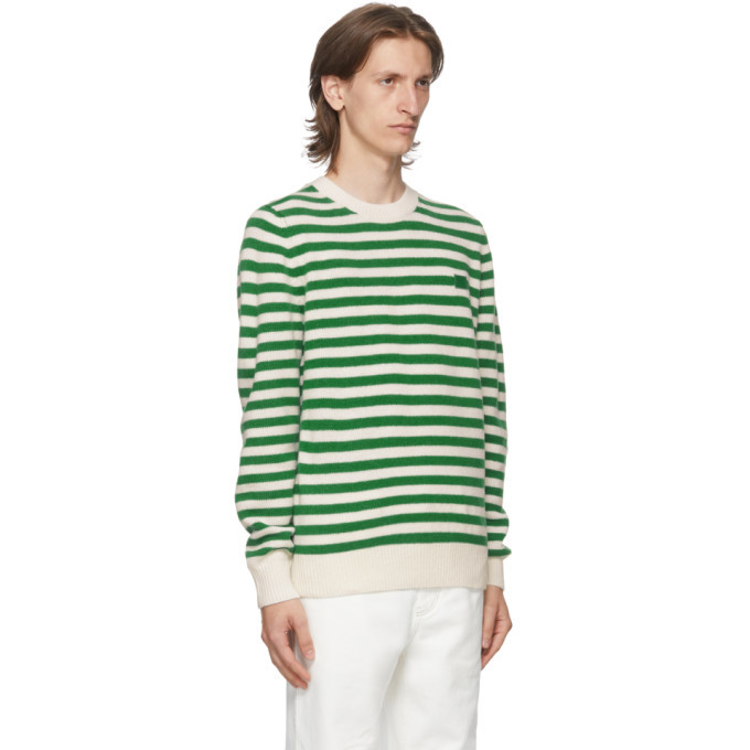 Acne Studios Green and White Breton Stripe Sweater Acne Studios