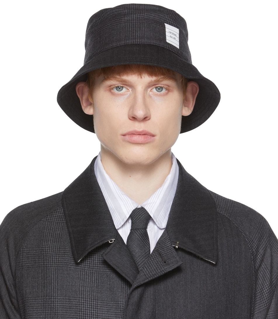 Thom Browne SSENSE Exclusive Gray Wool Bucket Hat Thom Browne