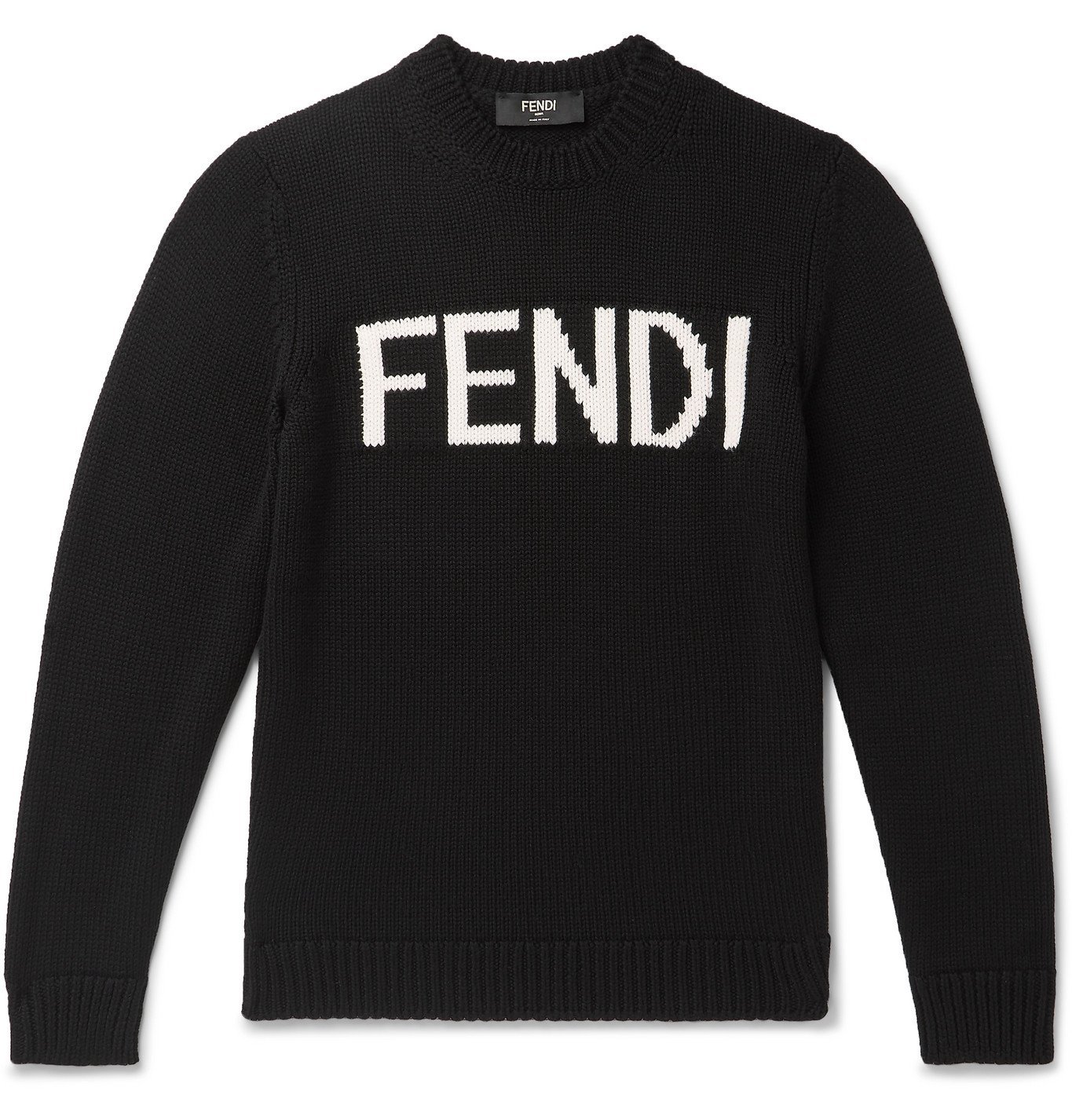 Fendi - Logo-Intarsia Wool Sweater - Black Fendi