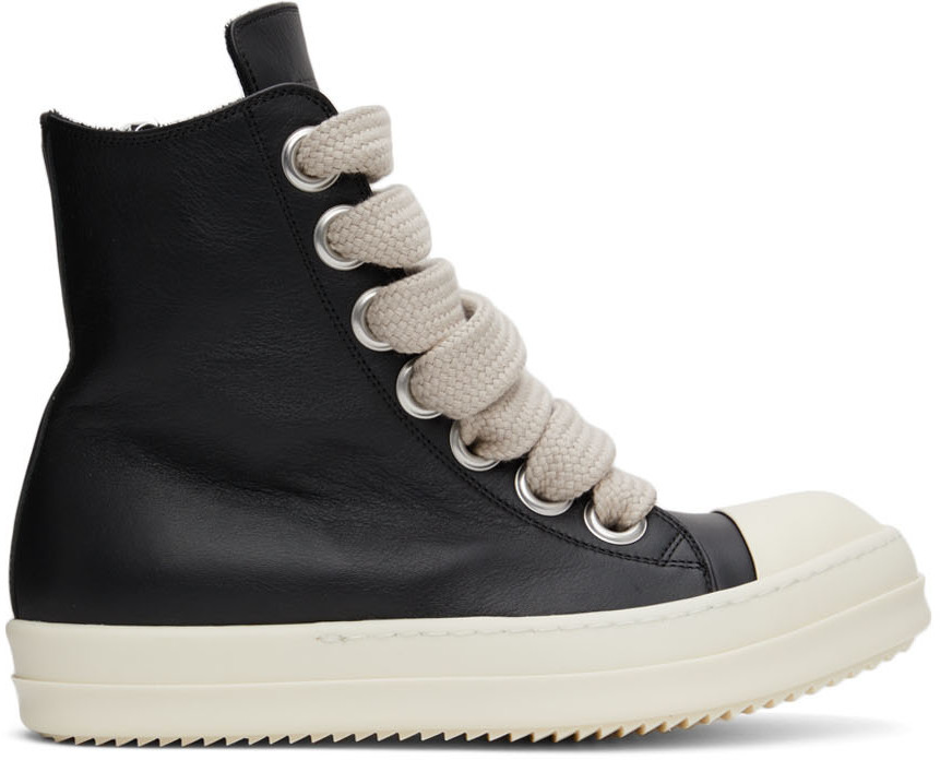 Rick Owens Black Jumbo Laces Geobasket Sneakers Rick Owens