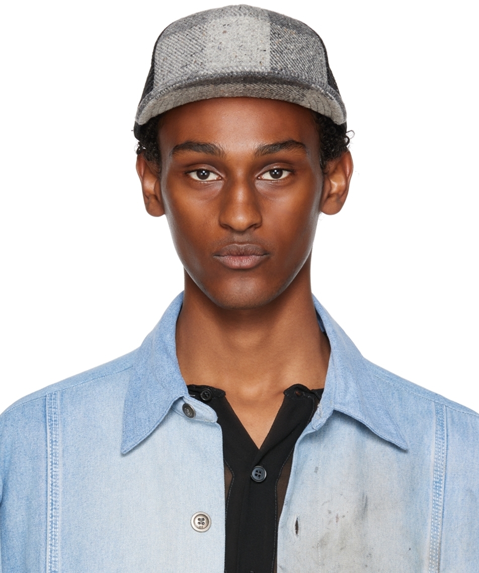 Greg Lauren Gray Check Cap Greg Lauren