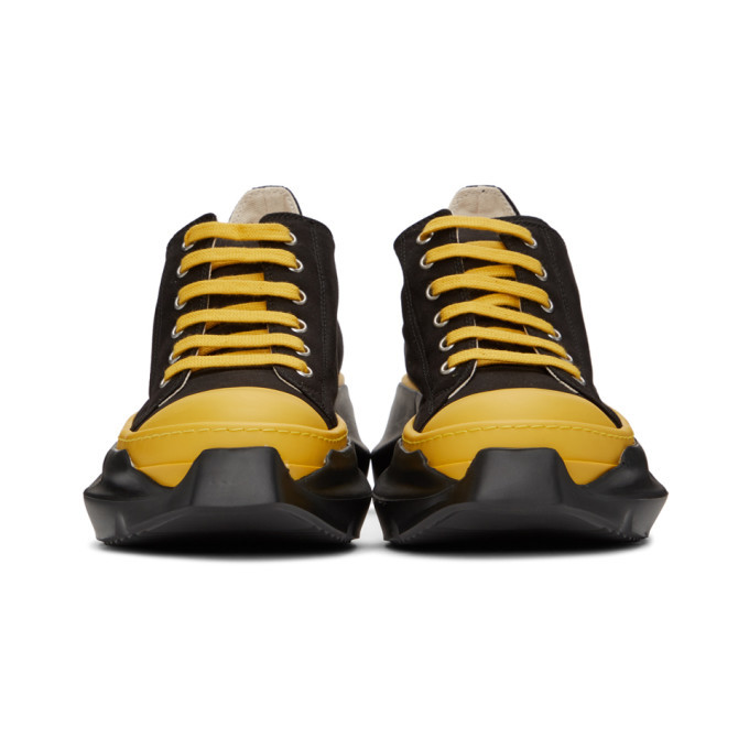 Rick Owens Drkshdw Black and Yellow Abstract Sneakers Rick Owens 